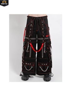 Pantalones góticos ONSTYLE SPORTS con bolsillos funcionales, detalles de cremallera y correas únicas para los amantes de la moda alternativa. - Product Image 6