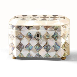 Boîte de rangement pour bijoux écologique avec incrustation de nacre décorative |   Boîte à souvenirs artisanale pour collier, cadeau et décoration intérieure - Product Image 3