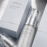 Boîte d'emballage personnalisée haut de gamme pour crème contour des yeux, carton pliable fin, pelliculage mat, tube cosmétique 15 ml, soin à base de peptides, marque privée