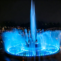 Fontaine musicale professionnelle personnalisée en acier inoxydable pour parc aquatique, hôtel, villa, lac