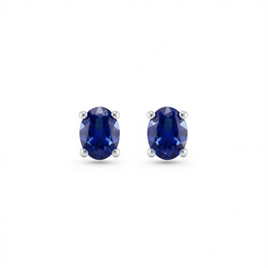 Orecchini a Perno Classici in Argento Sterling 925 con Tanzanite Naturale Taglio Ovale 5x3mm, Gioielli Raffinati per Uso Quotidiano - Product Image 2