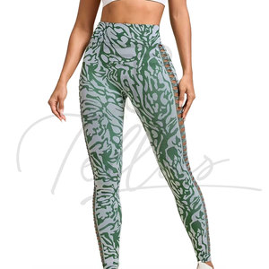 High Quality Women's <b>Leggings</b> High Waist Stretch Fabric Spandex/Polyester Material Tummy Control <b>Pockets</b>-Made Pakistan All - Product Image 3