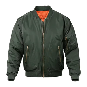 Blousons Bomber MA-1 Personnalisés avec LOGO sur le devant, Vente en Gros, Hiver, Coupe-Vent, Imperméables, pour Hommes, Col Montant Teint, Boutons Cachés - Product Image 1