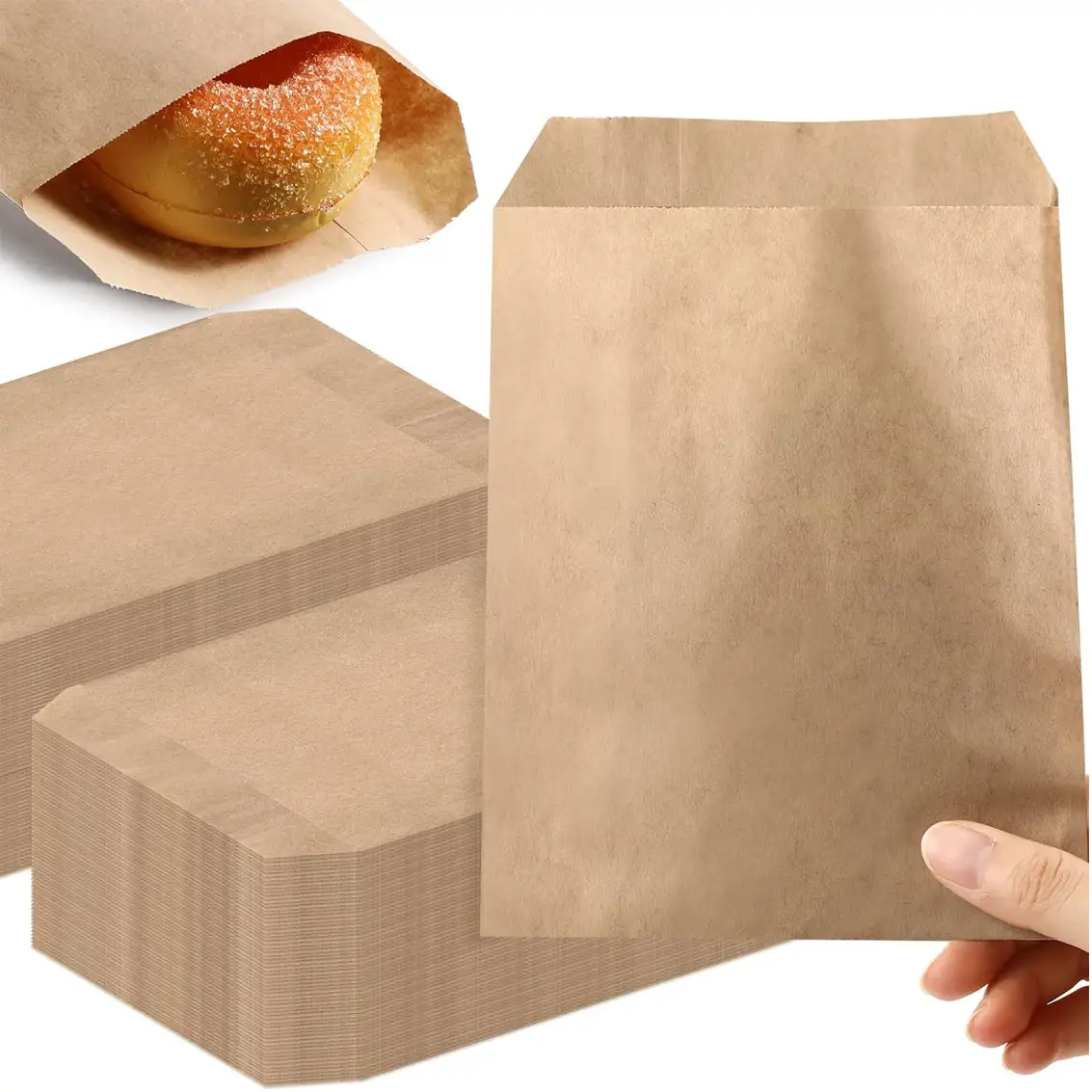 Mini Flat Kraft Papiertüte Bäckerei Natural Treat Popcorn Party Favor Mittagessen Umschläge Merchandise Taschen für Cookie