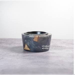 Quemador de incienso árabe hecho a mano Mubkhar de resina epoxi redonda Ramadán especial Mabkhara - Product Image 1