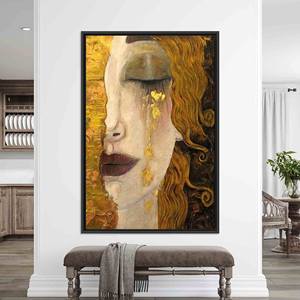 Printed Canvas Artwork: The Golden Tears by Gustav Klimt,BLACK <b>FRAMED</b> CANVAS - Product Image 1
