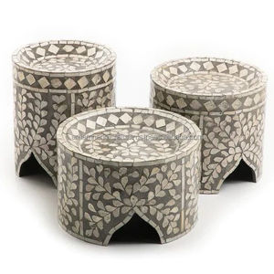 Soporte de mesa de madera y fregona para pastel, organizador de pastel de boda, soporte de chocolate con incrustaciones de hueso hecho a mano de LUXURY CRAFTS - Product Image 3