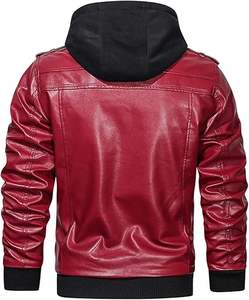 Chaqueta de cuero ajustada de alta calidad para hombre, nuevo diseño de moda con acabado elegante, cuello levantado, Capucha ajustable de lona para invierno - Product Image 3