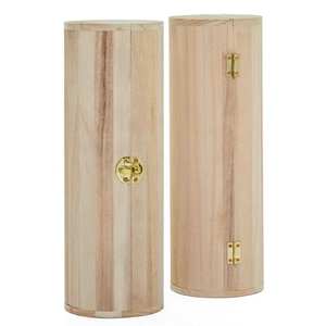 Handmade Natural Wood Wine Box Eco-Friendly Round Timber Craft for Storage for Jewelry Gifts Square Pattern - Product Image 3