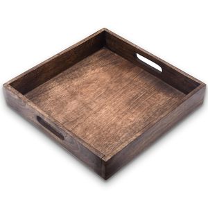 Bandeja de Madera Clásica para Servir en el Comedor, Fiestas, Desayuno en la Cama, Café y Aperitivos con Diseño Artesanal Duradero y Simple - Product Image 4