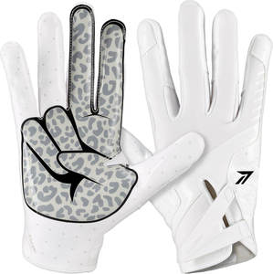 Gants de football rembourrés de haute qualité avec logo personnalisé, pour ligne de scrimmage et receveur, avec paume adhérente, fournisseur - Product Image 1