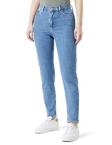 Jean décontracté taille haute coupe droite ample pour femme, respirant, noir uni délavé, coupe ample, pantalon long, denim vintage personnalisé - Product Image 1