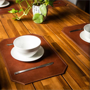 Nordic Style Solid Color Faux <b>Leather</b> <b>Placemats</b> Double-Sided Oil-Proof Easy Clean Rectangle Desktop Protector Kitchen Place Mats - Product Image 3