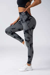 Pantalons de sport à séchage rapide teints, leggings, vêtements de sport pour femme, leggings de sport, leggings d'entraînement - Product Image 3