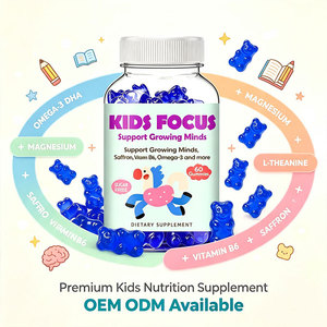 Gomitas para Niños con Omega 3 DHA, Magnesio, L-Teanina, Azafrán y Vitaminas, Suplemento para la Salud Cerebral, Apoyo Cognitivo para Niños - Product Image 1