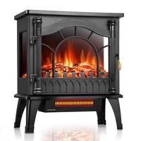 Cheminée électrique autoportante ZAFRO, flamme réaliste, 5100 BTU, 1000W/1500W, double protection de sécurité, 500-999 pieds, style rétro
