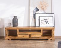 Meuble TV en bois de manguier de style campagnard chic de 180 cm Sarah-Design moderne pour salon, hôtel et chambre à coucher pour une utilisation en appartement