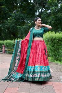 Designer classique beurre soie Lehenga Choli ensemble impression numérique broderie belle indienne pakistanaise femmes Dupatta traditionnel - Product Image 4