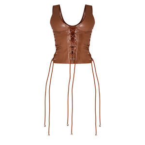 Corset court en cuir d'agneau de haute qualité, mode amincissante, taille haute, haut de qualité pour femmes, avec des hauts pour femmes de qualité bon marché - Product Image 1