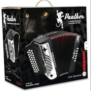 แอคคอร์เดียนไดอะโทนิก Panther 3 แถว รุ่นใหม่ (สีดำ)-แบบพกพา คุณภาพสูง 34 คีย์ - Product Image 1