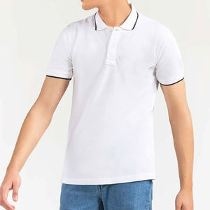 Vente en gros d'usine, t-shirt polo à manches courtes pour homme, jersey en coton d'usine d'origine, respirant, vêtements vierges - Product Image 6
