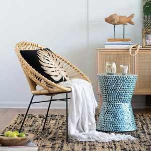 Prix usine canapé table d'appoint style nordique nacre fabriqués à la main belles tables MOP bleues - Product Image 4