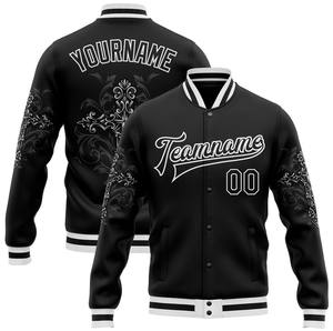 Personalized <b>Gothic</b> Leopard Print Crosses Winter 100% Cotton Varsity <b>Jacket</b> with Embroidery Wholesale - Product Image 3