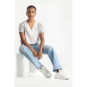 เสื้อเชิ้ตผ้าป๊อปลินสีครีมลำลอง 224-217-030 ดีไซน์เรียบง่ายทันสมัย - Product Image 6