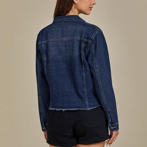 Chaqueta vaquera de manga larga para mujer, chaqueta vaquera de Color sólido para adultos, ropa informal para mujer, chaqueta vaquera de estilo moderno para mujer - Product Image 2