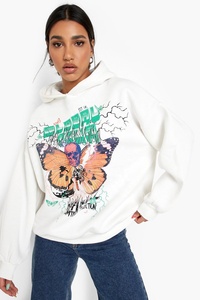 Sweat à capuche surdimensionné à imprimé papillon pour femme, Design de dessin animé de haute qualité, destiné à l'exportation - Product Image 4