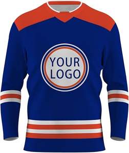 Los más populares diseñan su propio logotipo Conjuntos de uniformes de hockey sobre hielo de talla grande para hombres adultos 100% poliéster de secado rápido transpirable - Product Image 6