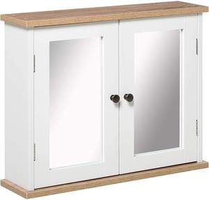 Estante Interior ajustable de madera contrachapada con Doble espejo respetuoso con el medio ambiente para baño montado en la pared - Product Image 6