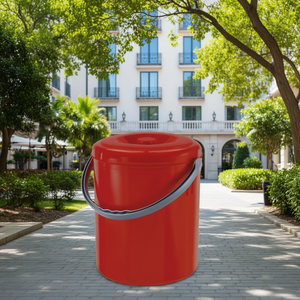 EUREKA Red 20255 Waste <b>Bin</b> 25L Capacity Open Top Standing Dustbin for Office or Outdoor Use for Hotels and Restaurants - Product Image 3