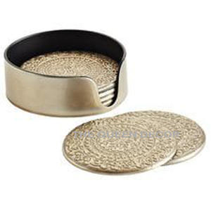 Usine en gros découpé au laser écologique naturel personnaliser taille forme motif bambou sous-verre maison Accent - Product Image 2