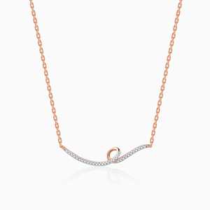 Collier en or rose avec diamants tourbillons - Product Image 1