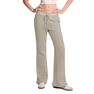 Pantalones Deportivos Anchos de Alta Calidad al por Mayor 2025, Pantalones Deportivos Anchos de Color Sólido con Cordón en la Cintura para Mujer - Product Image 1