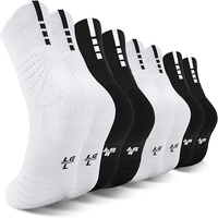 Chaussettes de sport pour hommes personnalisées OEM, chaussettes de sport rayées tricotées respirantes, chaussettes d'été d'épaisseur standard en coton, polyester et élasthanne