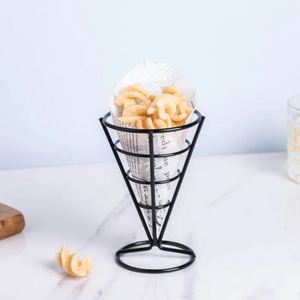 Cône en métal noir design meilleur snack désert Designs personnalisés Logo fabriqué en inde moradaba vente directe usine moderne Unique 2022 - Product Image 2