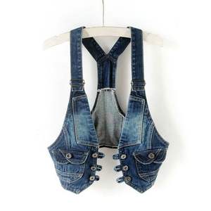 Corset moderne Haut en jean à la mode Décontracté Chic Moderne Slim-Fit Vintage Charm Light Wash Intemporel Structuré - Product Image 3