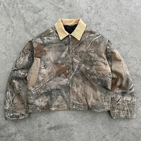 Ensemble de survêtement camouflage streetwear personnalisé pour hommes : pantalon cargo de charpentier et veste camouflage Real Tree à fermeture éclair