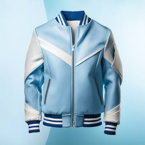 Blouson bombardier de baseball de haute qualité pour hommes veste universitaire personnalisée Chicago Design lettre toile coupe-vent doublure en laine collée - Product Image 4