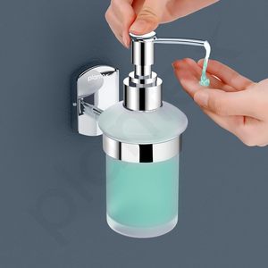 Distributeur de savon en métal argenté Pièce lourde Évier Lavage à la main Côté Distributeur de savon liquide Maison Hôtel Salle de bain Restaurant Distributeur de savon - Product Image 4