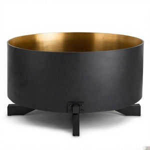 NoirHearth Contemporary Firepit with Sleek Curved Profile for Outdoor <b>Garden</b> Patio Heating Camping and Decoration Use - Product Image 1