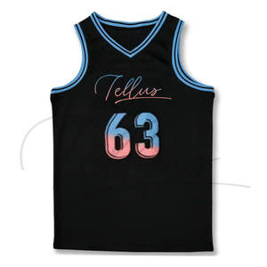 Maillot de basketball personnalisé à manches courtes, impression par sublimation, haute qualité, 100 % polyester, séchage rapide, respirant – Vente chaude - Product Image 4