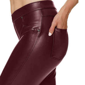 Pantalones de cuero con corte de bota elegante para mujer, cuero genuino de alta calidad, ajuste perfecto para ropa informal y formal - Product Image 3