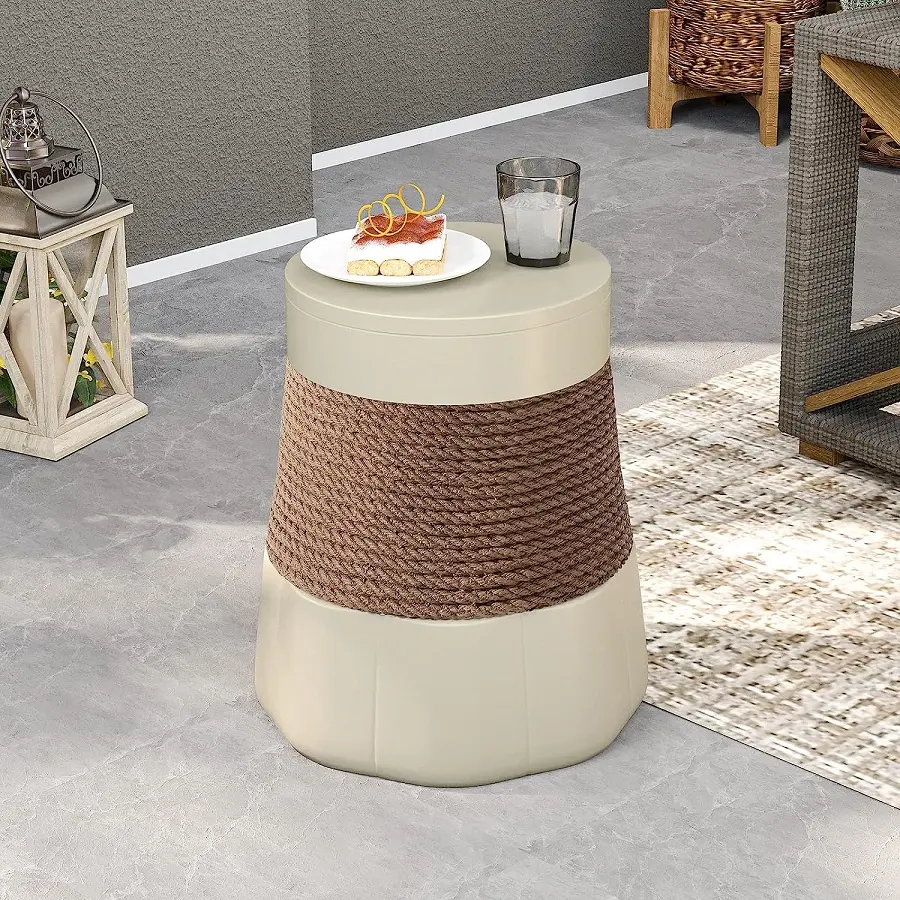 Wabi-sabi 디자인 유리 섬유 강화 콘크리트 꽃 꽃잎 모양의 엔드 테이블 콘크리트 커피 테이블 실내 실외