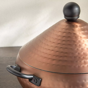 Marmite isotherme dorée et argentée martelée, chauffe-plats antiadhésif en acier inoxydable, base large, couvercle conique, qualité supérieure - Product Image 6