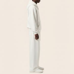 Survêtement d'extérieur pour homme en coton 100% respirant à capuche, motif uni, fabriqué au Pakistan, 2 en 1 avec fermeture éclair - Product Image 6