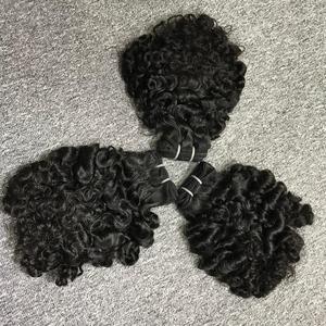 Nouveauté Extensions de cheveux en trame Remy vietnamiennes naturelles bouclées birmanes, couleur naturelle, sans enchevêtrement, sans perte, facile à entretenir, double machine - Product Image 5