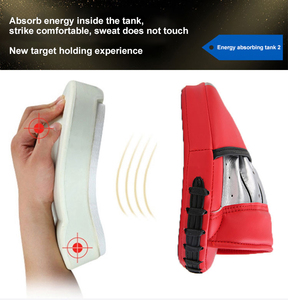 Guantes de boxeo de enfoque curvo de cuero y PVC hechos a medida profesionales de alta calidad para Taekwondo MMA al por mayor - Product Image 4